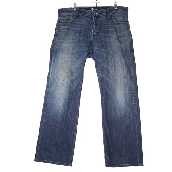 7 For All Mankind Austyn Men's Relaxed Straight Leg Denim Jeans Cotton Blend 38
